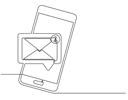 Drawing of a smart phone with mail app open
