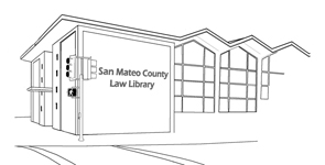 Drawing of the exterior of the San Mateo County Law Library